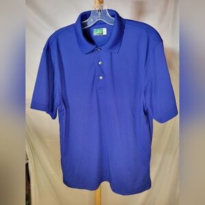 Ben Hogan Performance Polo Golf Shirt Electric Blue Short Sleeves Men's Large